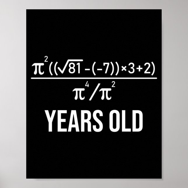 Poster 50 Years Old Equation Funny 50th Birthday Math  (Frente)