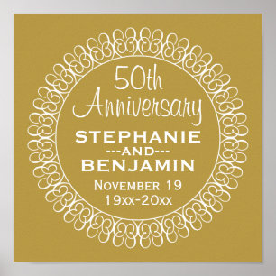 Póster 50th Aniversário de casamento personalizado