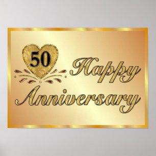 Poster - 50th aniversário - ouro