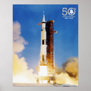 Poster 50th Aterragem de lua de Apollo 11 do aniversário