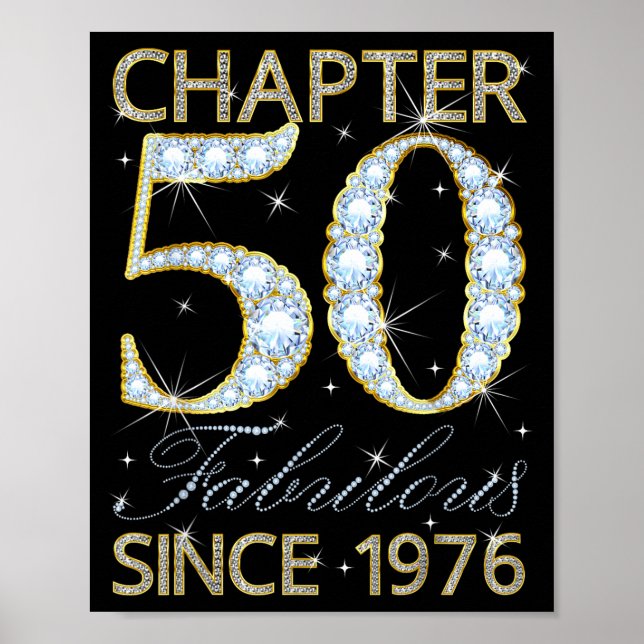 Poster 50th Birthday Chapter 50 Fabulous Since 1976  (Frente)