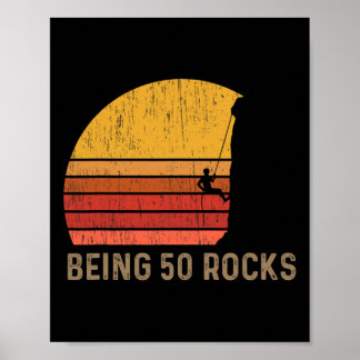 Poster 50th Birthday Rock Climbing 