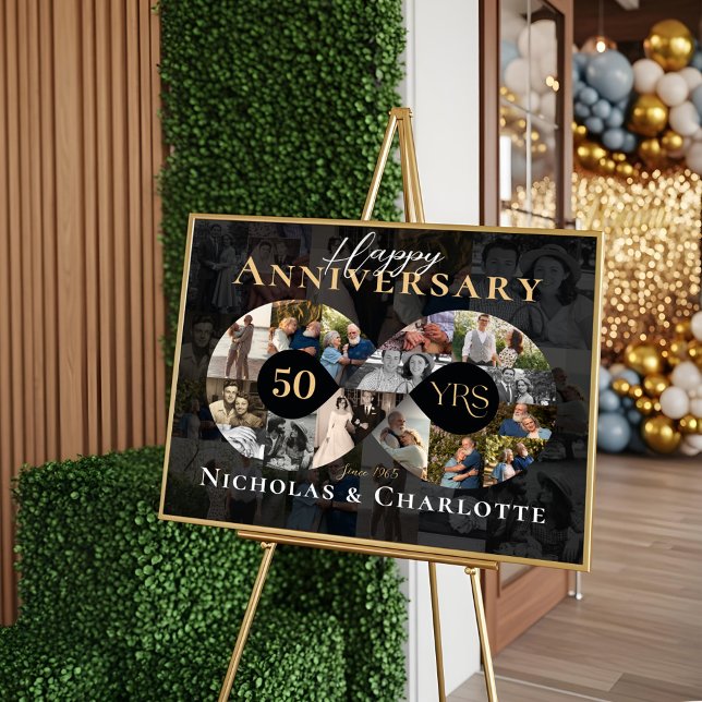 Poster 50th Wedding Anniversary Infinity Photo Collage (50th Wedding Anniversary Infinity Photo Collage Poster)