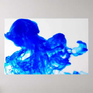 Poster 51x34 da fotografia da gota da tinta azul