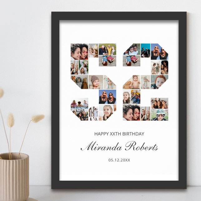 Poster 52º Aniversário Número 52 Colagem Personalizada de (Criador carregado)