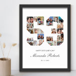 Poster 53º Aniversário Número 53 Colagem Personalizada de<br><div class="desc">Comemore o 53º aniversário com este poster de colagem de fotos número 53 personalizado. Este presente personalizável também é perfeito para o aniversário de casamento. É uma maneira excelente de mostrar memórias preciosos do seu casamento e da sua vida casada. A poster apresenta uma coleção de fotos capturando aqueles momentos...</div>
