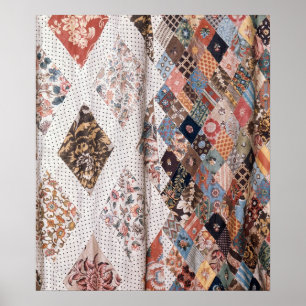 Poster 53:Detail of a patchwork quilt made by Mrs