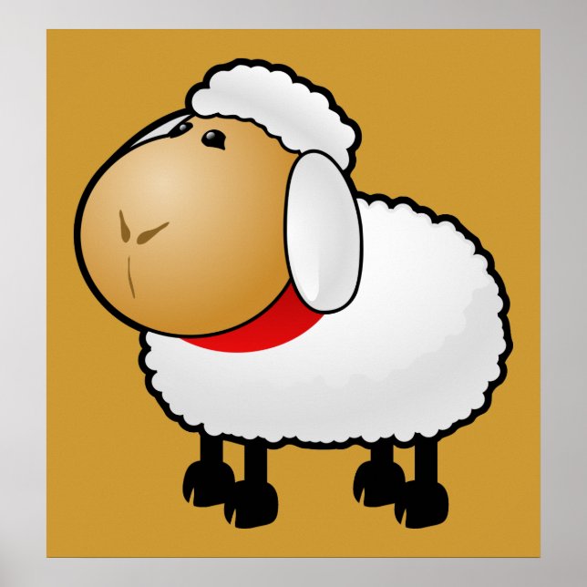 Póster 54-Cartoon-Cartoon-Sheep-Clipart-Illustration (Frente)