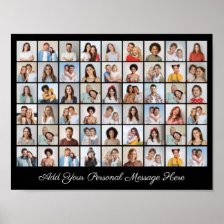 Poster 54 Colagem de Fotos Adicione Sua Própria Saudação