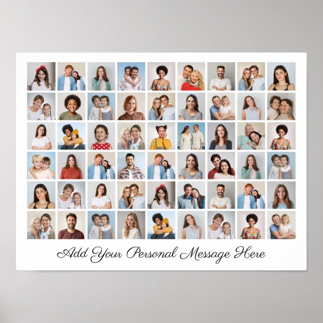 Poster 54 Colagem de Fotos Adicione Sua Própria Saudação (Frente)