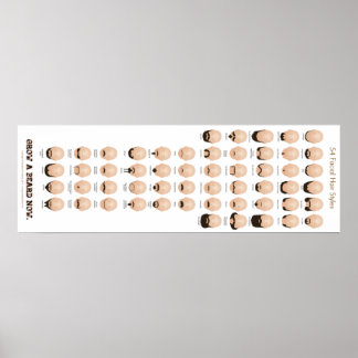 Poster 54 Estilos De Cabelo Facial