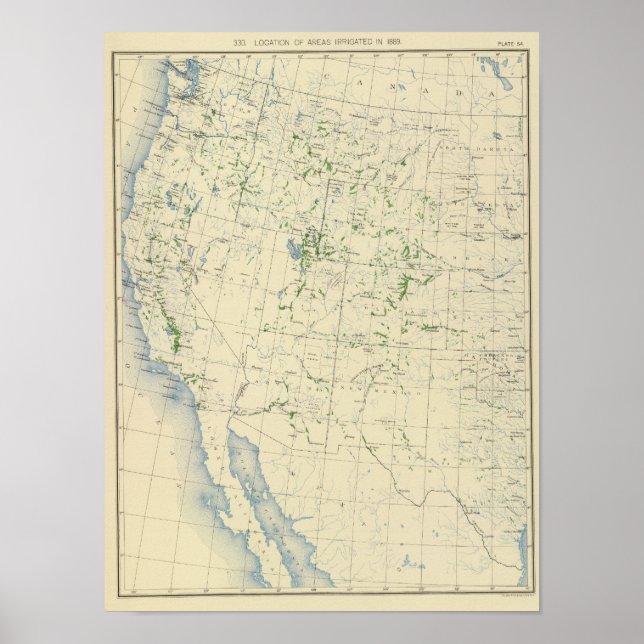 Póster 54 Superfícies irrigadas 1889 (Frente)