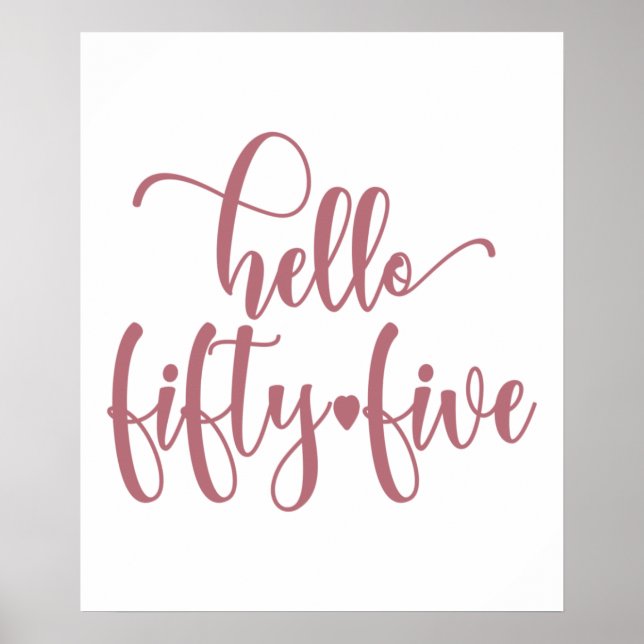 Poster 55º Aniversário Mulheres Alô 55 Cute 55 Anos (Frente)