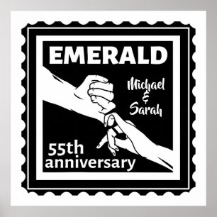 Poster 55 anos de aniversário de casamento do Emerald