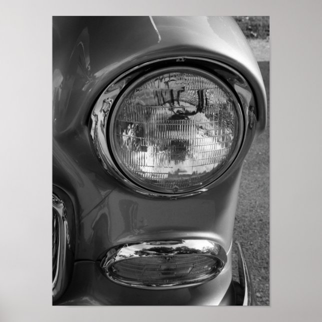 Póster 55 Chevy Headlight Grayscale (Frente)