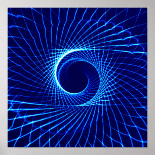 PÓSTER 578627 BLUE SPIRAL SWIRL DIGITAL ARTE INFERIOR PA
