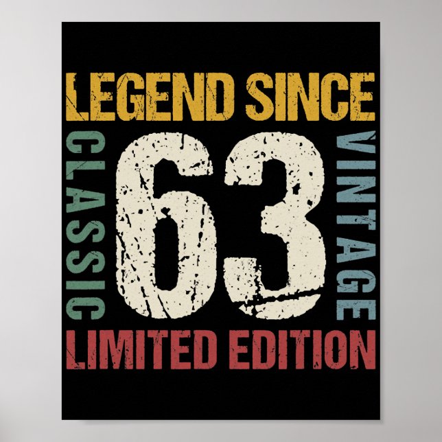 Poster 59 anos Vintage 1963 59º aniversário (Frente)