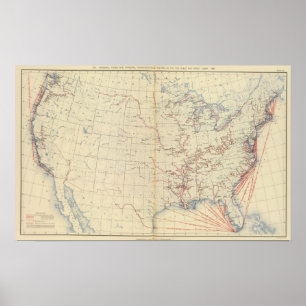 Póster 59 Rios navegáveis, rotas 1890