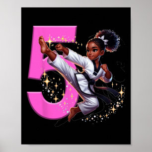 Poster 5 Birthday Black Girl Martis Party Taekwon