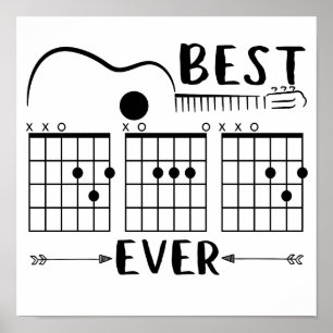 Poster 5 Guitarrista Melhor Pai do Mundo Acordes Pai Engr
