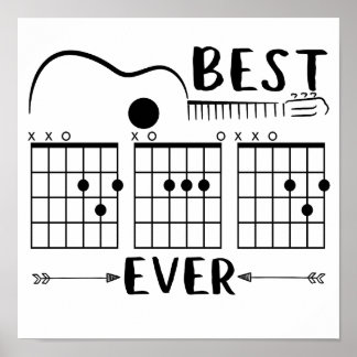 Poster 5 Guitarrista Melhor Pai do Mundo Acordes Pai Engr