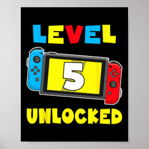Poster 5 Jogo De Vídeo De Camisa De Aniversário De 5 Desb