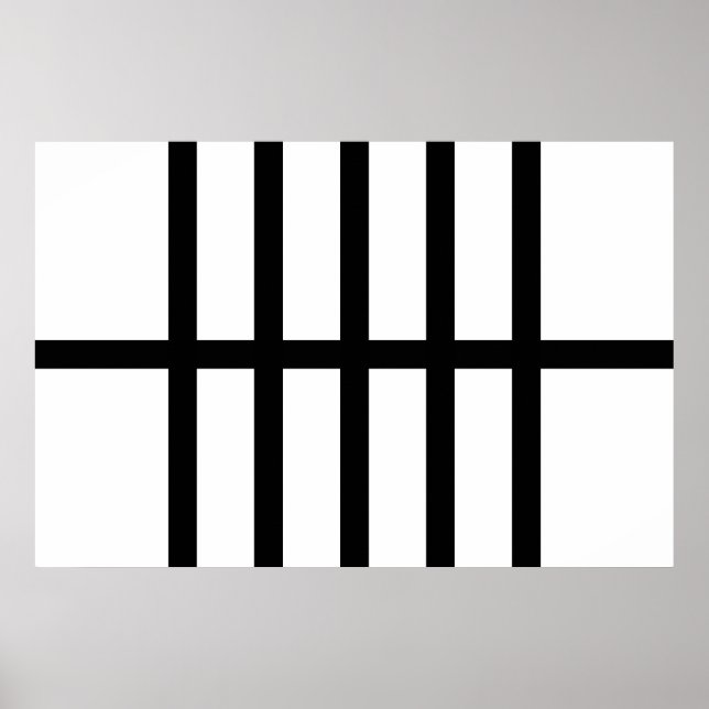 Póster 5 Linhas Pretas Bisectadas (Frente)