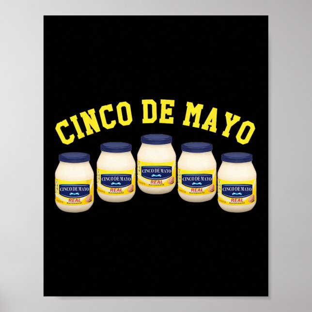 Poster 5 Potes de Maionese Divertido Cinco De Mayo (Frente)