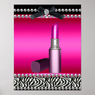 Póster 5 Stephanie Banner Rosa Quente Zebra Leopardo