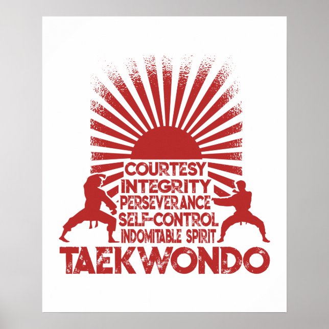 Poster 5 Tenets De Taekwondo (Frente)