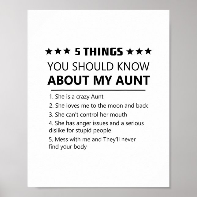 Poster 5 Things You Should Know About My Aunt Niece Nephe (Frente)