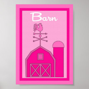 Poster 5X7 Barn Yard Girls Wall Art