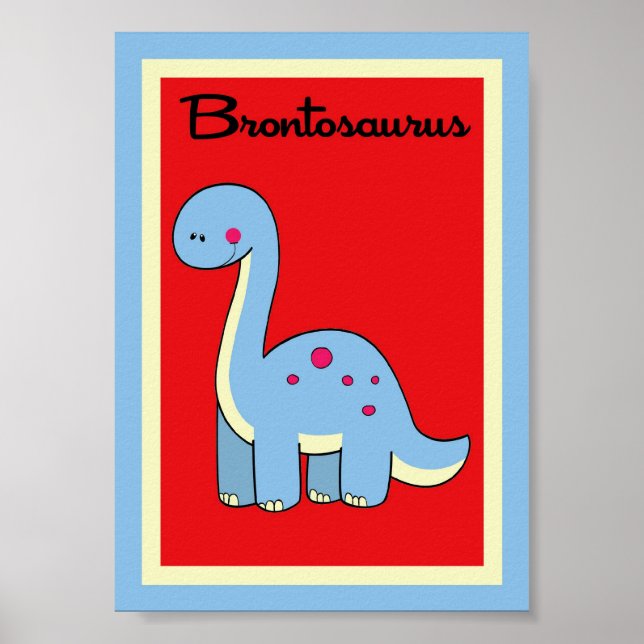 Póster 5X7 Brontosaurus Dinossauros Wall Art (Frente)