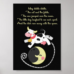 Póster 5x7 Ei Diddle Diddle Rhyme Kids Room Wall Art
