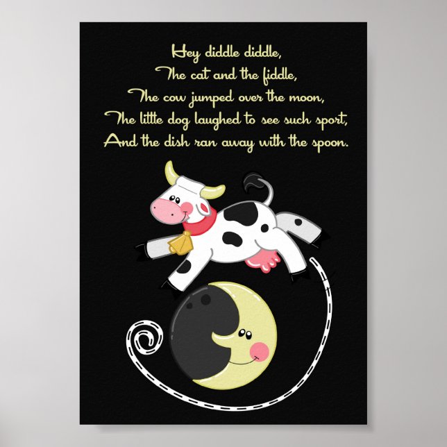 Póster 5x7 Ei Diddle Diddle Rhyme Kids Room Wall Art (Frente)