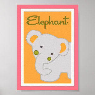 Póster 5x7 "Elefante" Jungle Safari Bebê Arte de Parede