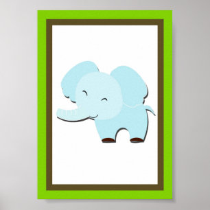 Póster 5X7 Elephant Jungle Animal Wall Art