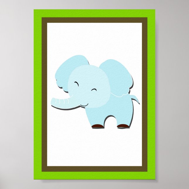 Póster 5X7 Elephant Jungle Animal Wall Art (Frente)