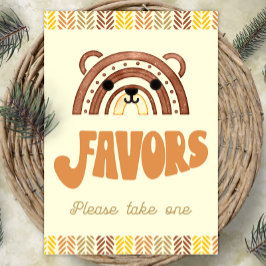 Poster 5x7 favorece o Boho Woodland Bear Birthday