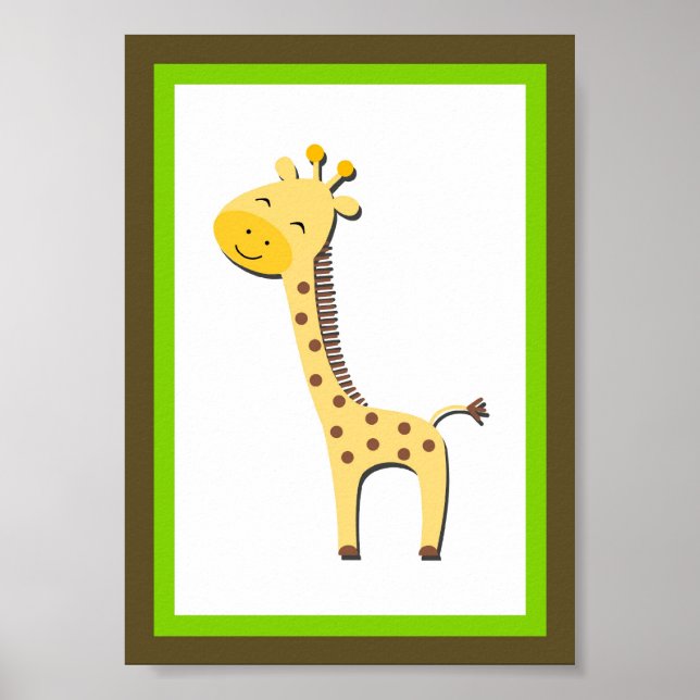 Póster 5X7 Girafa Jungle Animal Wall Art (Frente)