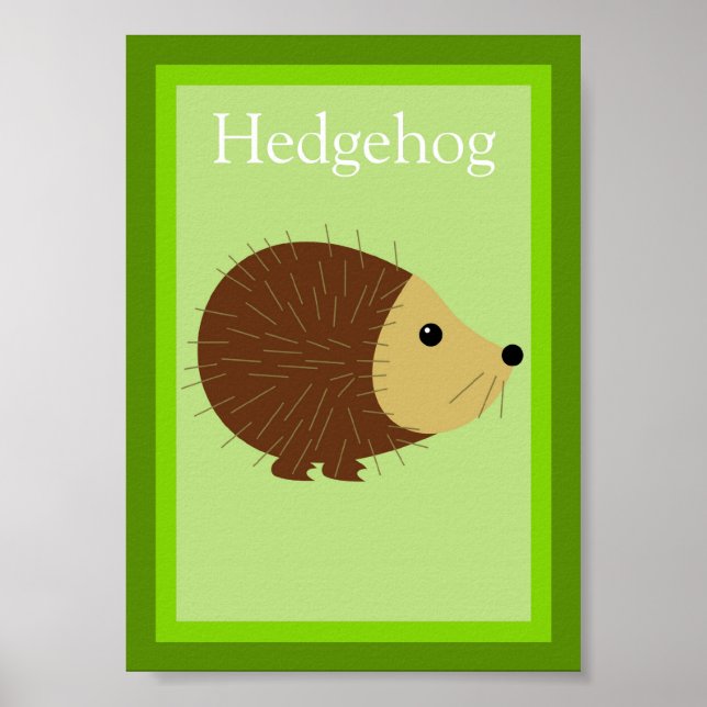 Póster 5X7 Hedgehog Forest Amigos Wall Art (Frente)