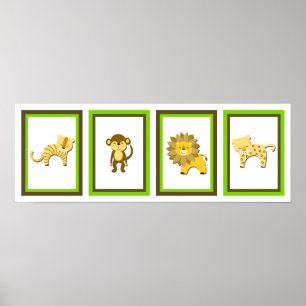 Póster 5X7 Jungle Animal Wall Art Collection