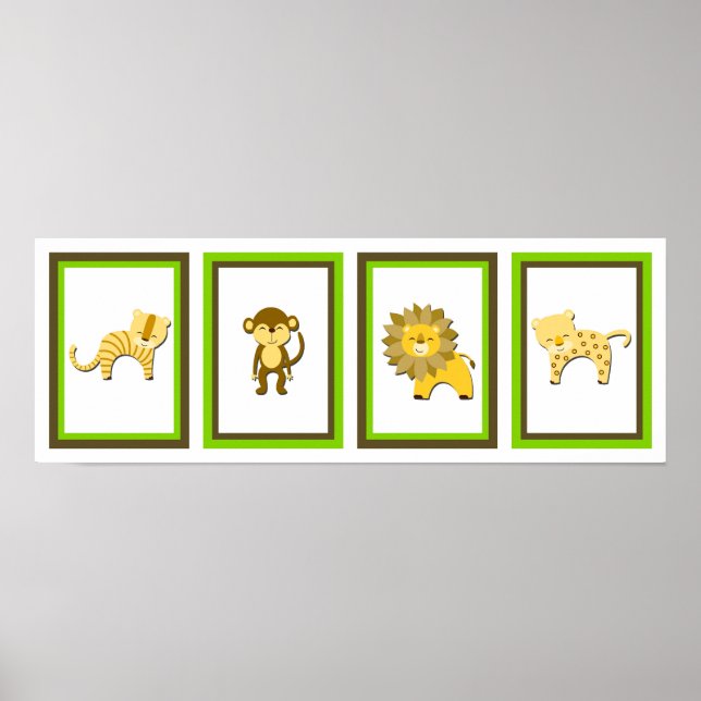 Póster 5X7 Jungle Animal Wall Art Collection (Frente)