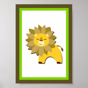 Póster 5X7 Lion Jungle Animal Wall Art