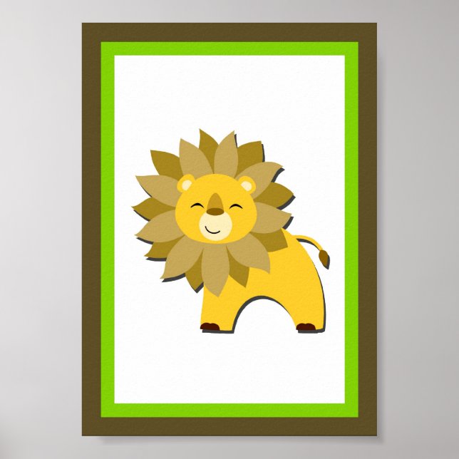 Póster 5X7 Lion Jungle Animal Wall Art (Frente)