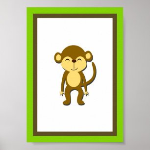 Poster 5X7 Mackey Jungle Animal Wall Art