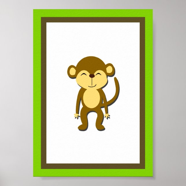 Poster 5X7 Mackey Jungle Animal Wall Art (Frente)