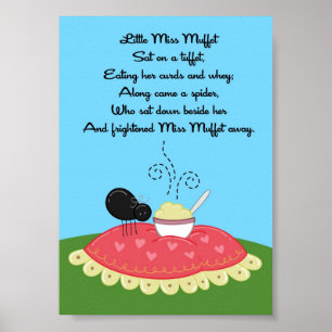 Póster 5x7 Menina Muffet Rhyme Kids Room Wall Art