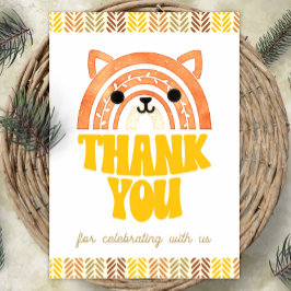Poster 5x7 Obrigado Boho Woodland Raposa Aniversário