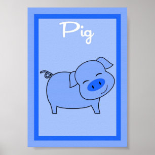 Póster 5X7 Pig Barn Yard Boys Wall Art
